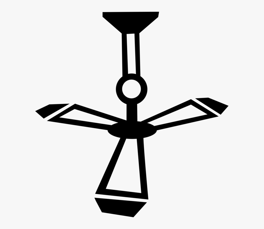 Vector Illustration Of Ceiling Fan Circulates Air In, Transparent Clipart