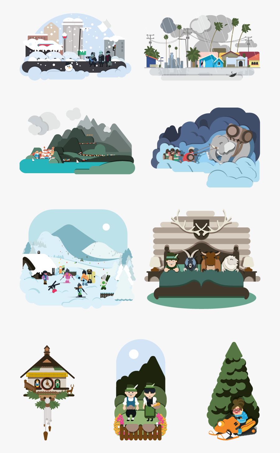 Heystudio - Monocle Illustrations Ski, Transparent Clipart