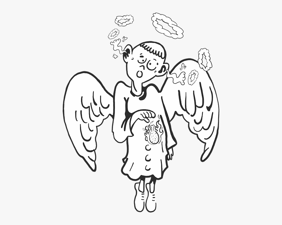 Iconic Sink Angel Cartoon Holding A Spicy Atomic Angel, Transparent Clipart