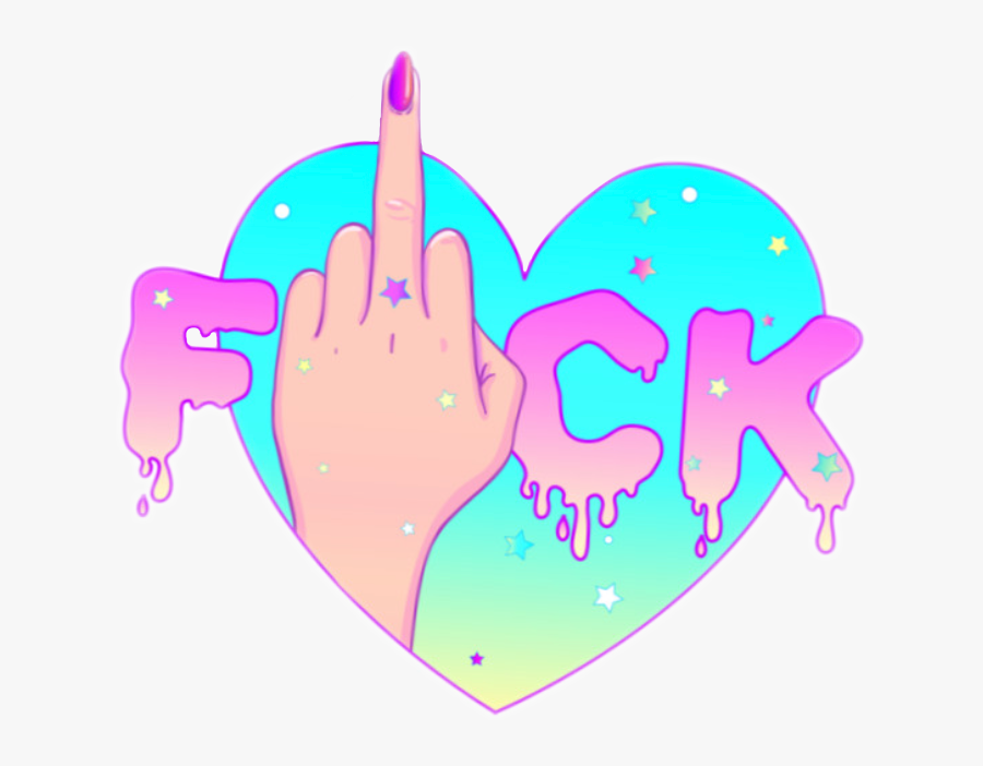 #fuck #pastel #goth #pastelgoth #grunge Fingers #heart - Fuck You Tumblr Png, Transparent Clipart