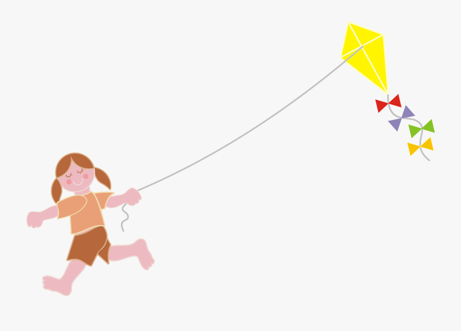 Girlflying Kite Clip Art, Transparent Clipart