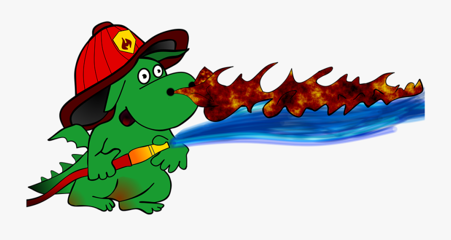 Transparent Fire Fighter Clipart - Dragon Putting Out Fire, Transparent Clipart