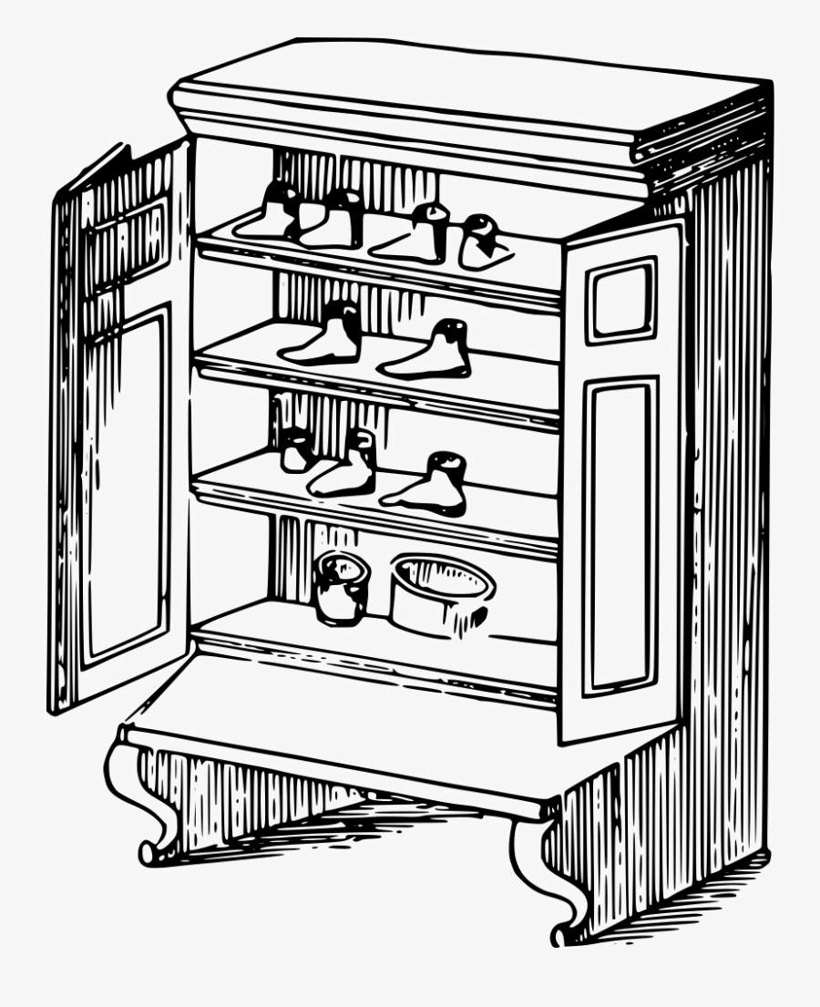 Shoes Rack Clipart Black And White , Png Download - Clipart Cupboard, Transparent Clipart