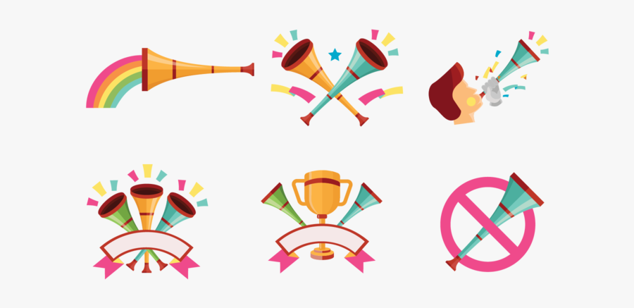Celebratory Vuvuzela Vectors - Vuvuzela Vetor, Transparent Clipart