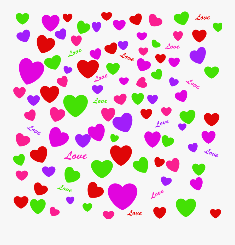 Hearts Love Backgrounds Free Photo - Png Hearts Pattern, Transparent Clipart