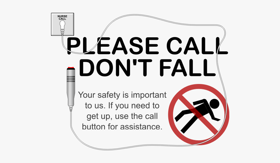 Call Don"t Fall Label Vector Clip Art - Hospital Fall Prevention Signs, Transparent Clipart