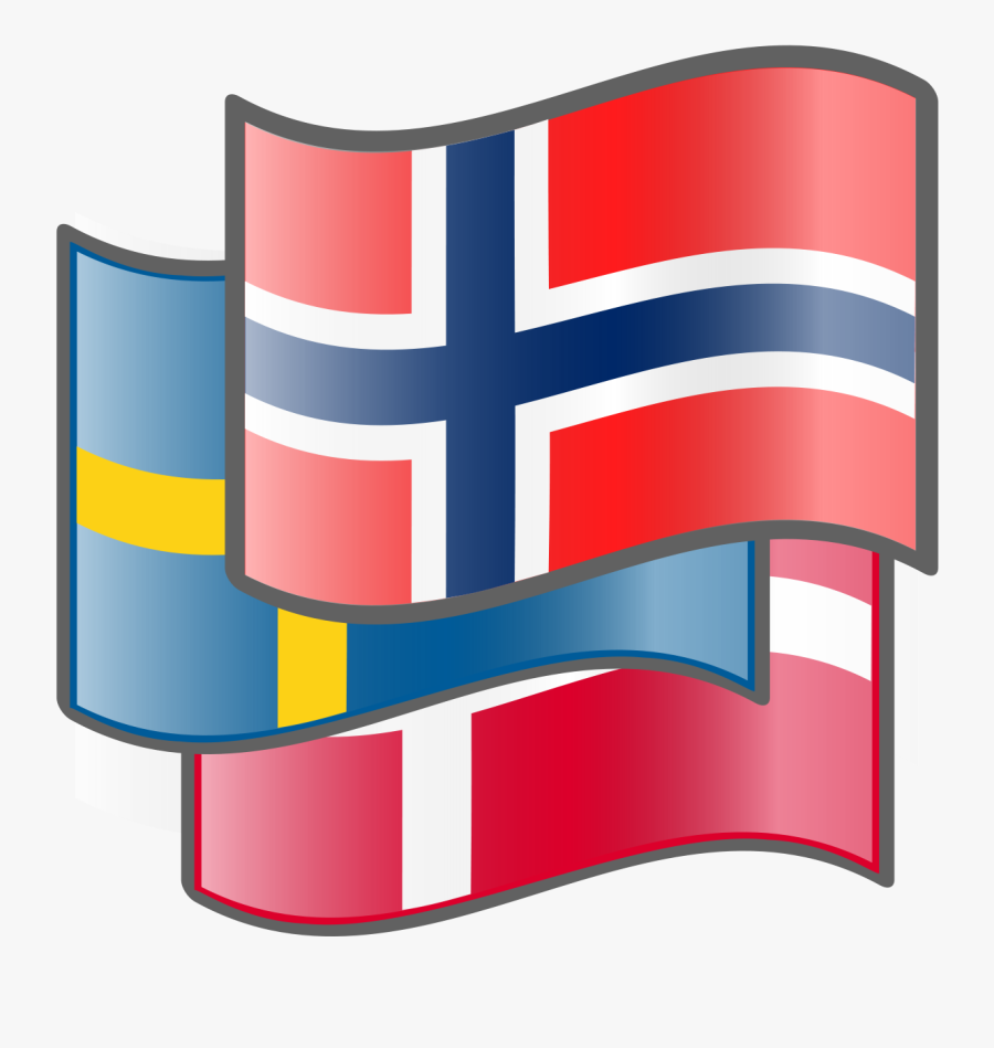 Denmark Sweden Norway Flags, Transparent Clipart