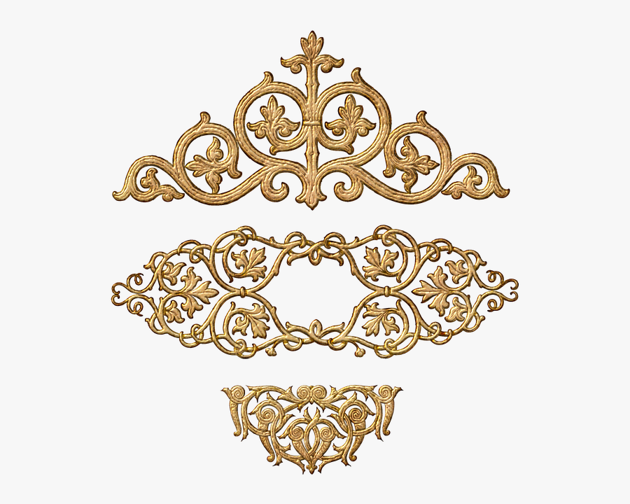 Baroque Gold Ornament Png, Transparent Clipart