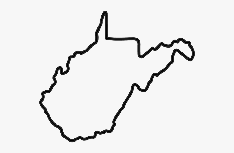 West Virginia State Outline, Transparent Clipart