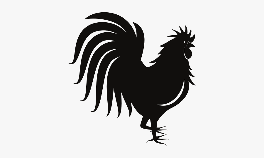 Rooster Silhouette Monochrome Art - Rooster Silhouette, Transparent Clipart