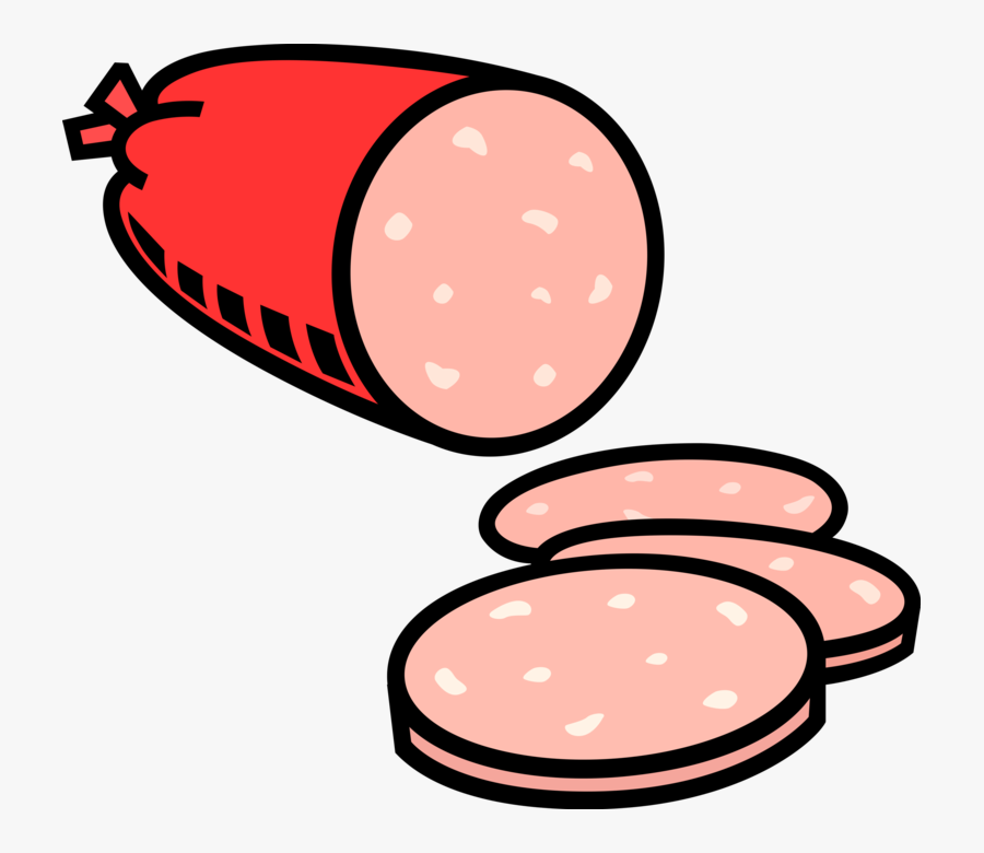 Vector Illustration Of Salami Cured Sausage Fermented - Salami Clipart, Transparent Clipart