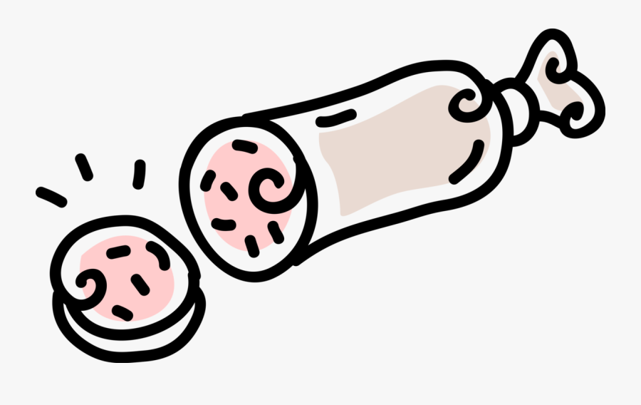 Vector Illustration Of Salami Cured Sausage Fermented - Carnes Frias Vector Png, Transparent Clipart