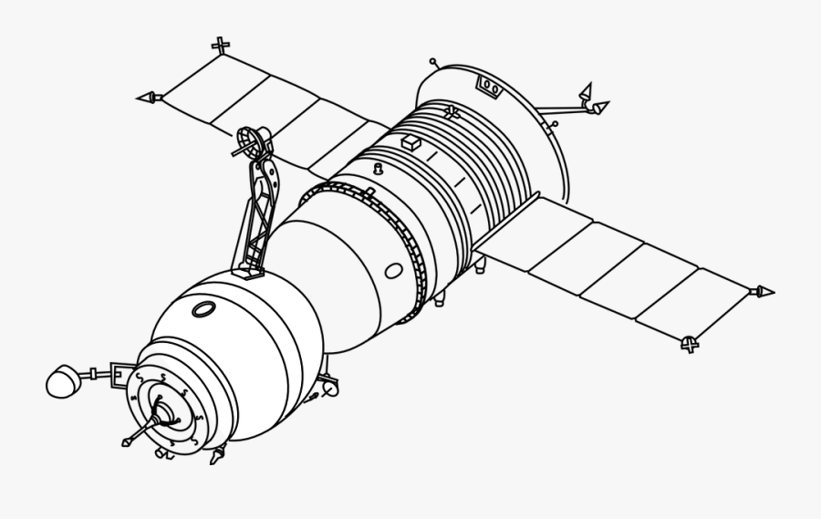 Satellite Black And White, Transparent Clipart