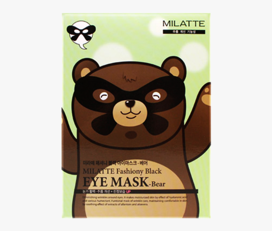 Milatte Eye Mask Bear, Transparent Clipart