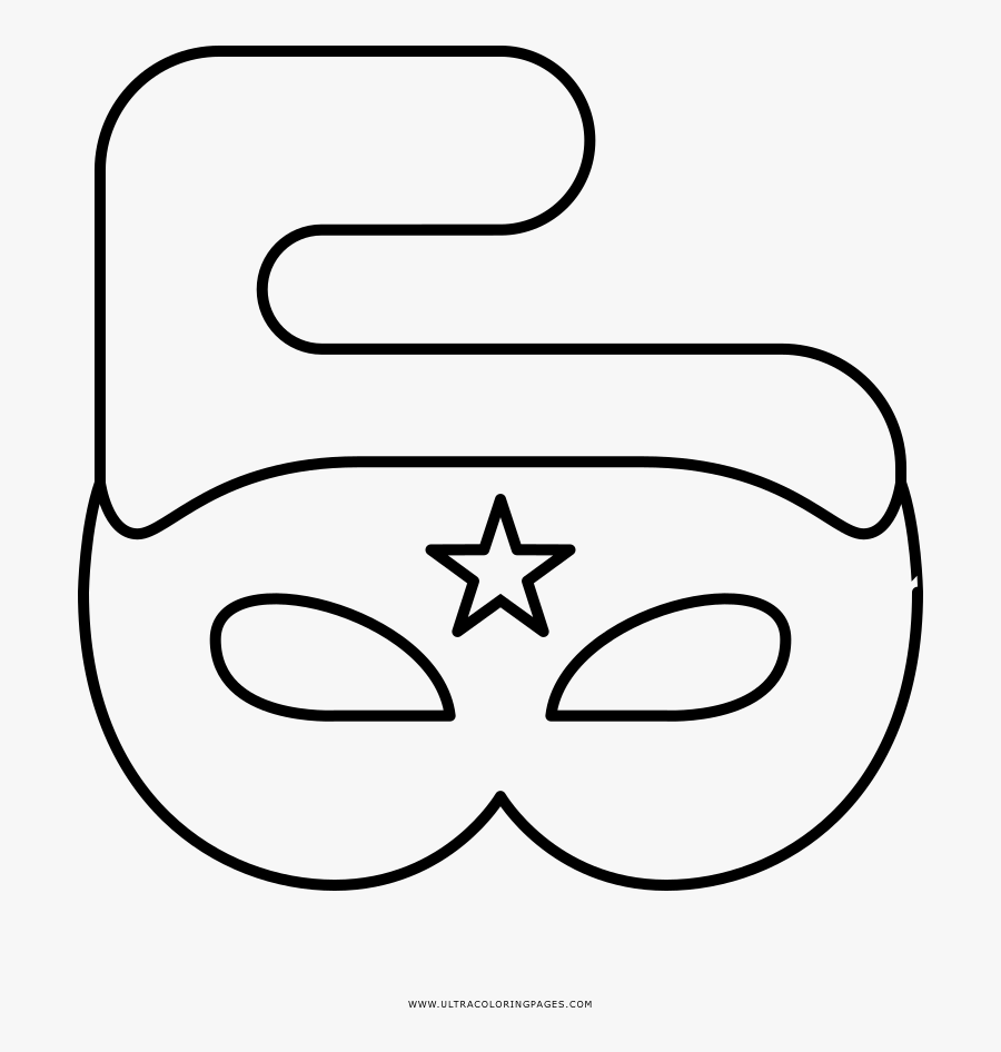 Eye Mask Coloring Page - Line Art, Transparent Clipart