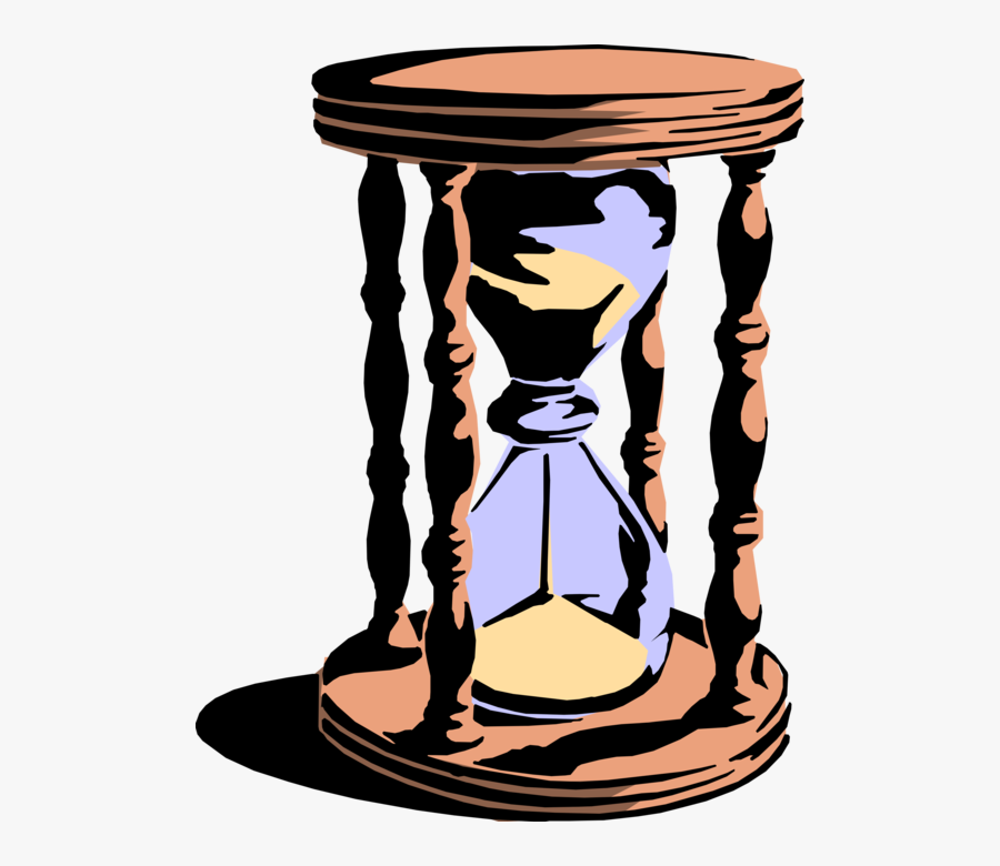 Vector Illustration Of Hourglass Or Sandglass, Sand - Types Of Old Clock, Transparent Clipart