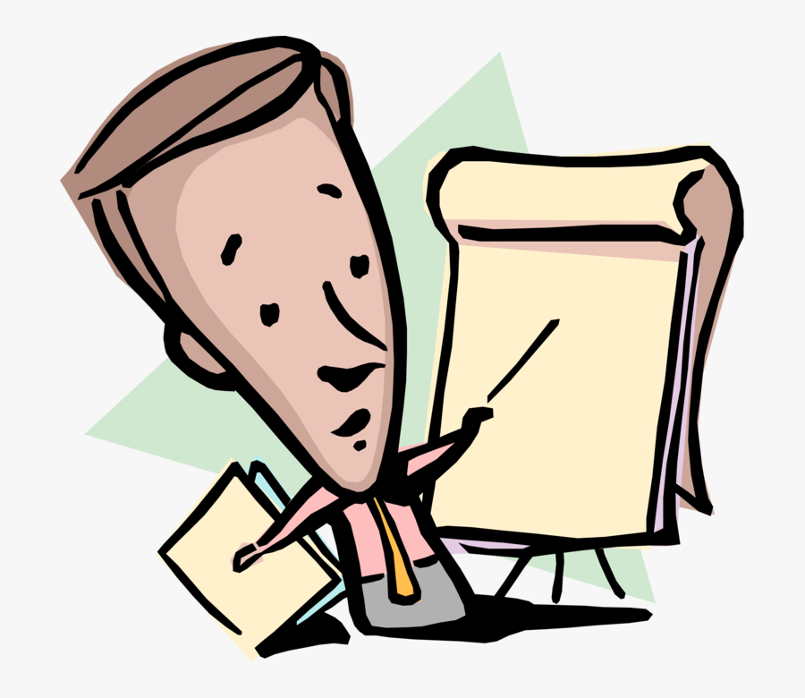 Vector Illustration Of Businessman With Flip Chart - Marbury V Madison Essential Question, Transparent Clipart
