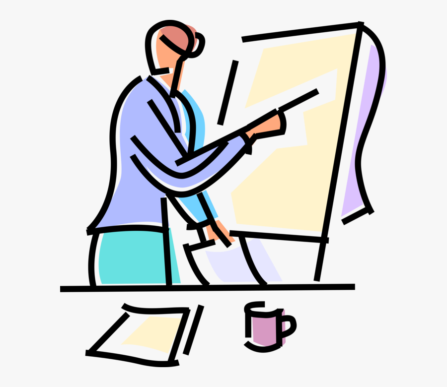 Vector Illustration Of Businesswoman Executive Presenter, Transparent Clipart