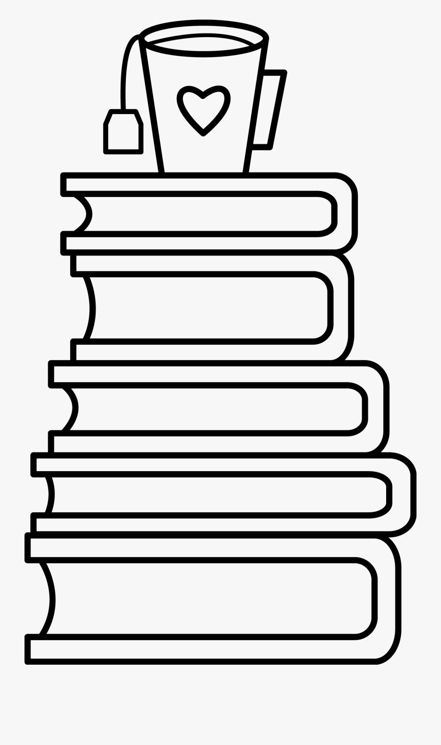 Pile Of Books Coloring Page, Transparent Clipart
