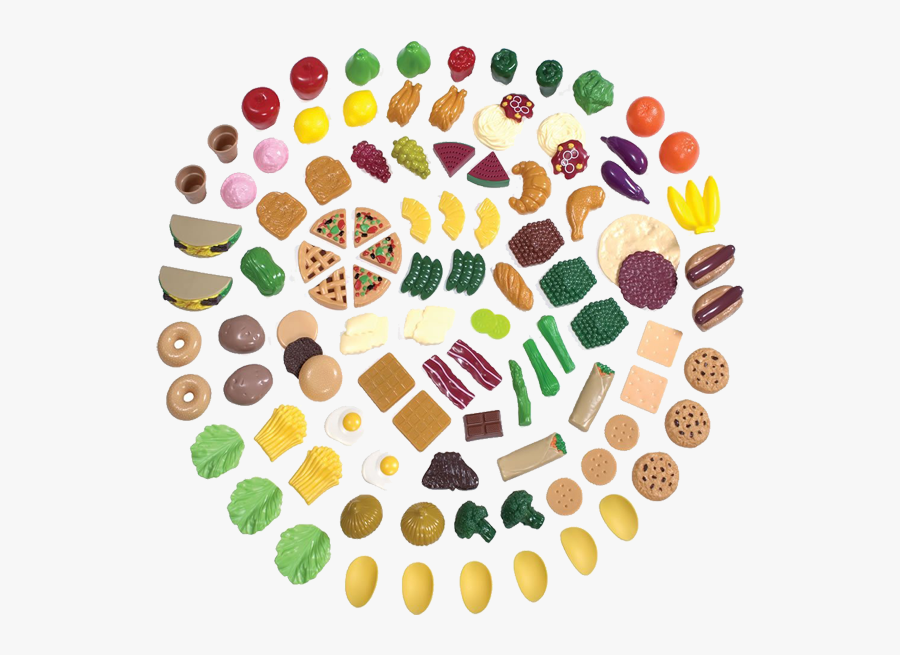 101 Piece Play Food Set - Small Plastic Toy Food, Transparent Clipart