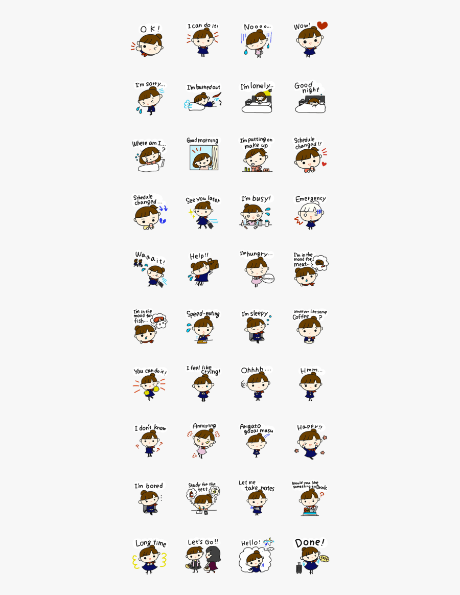 Kawaii Flight Attendant English Ver - Jack The Astronaut Sticker, Transparent Clipart