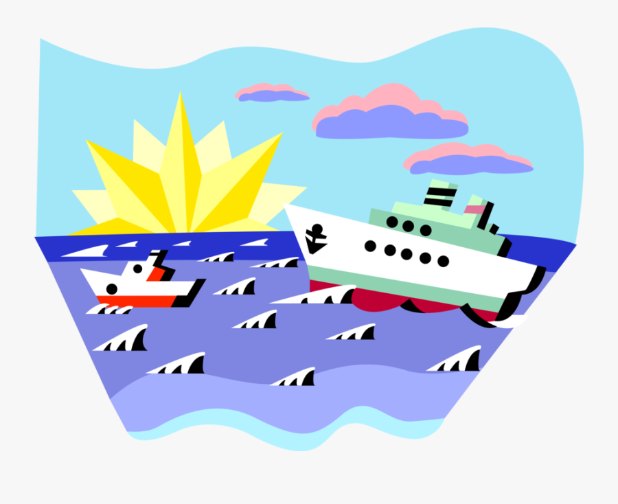 Vector Illustration Of Cruise Ship Or Ocean Liner Passenger, Transparent Clipart