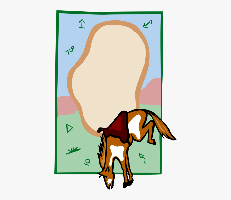 Vector Illustration Of Western Bucking Bronco Frame, Transparent Clipart