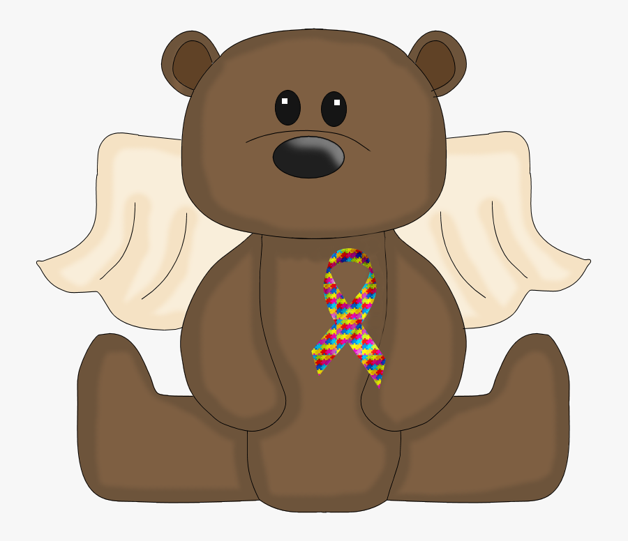#autism #ribbon #bearwithwings #freetoedit - Awareness Ribbon, Transparent Clipart