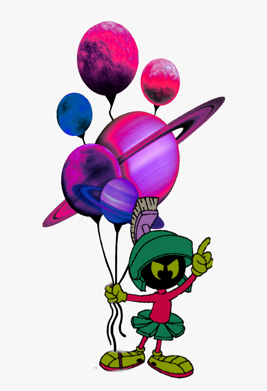 #sticker #marvin #martian #looneytunes #cartoon #trippy - Cartoon, Transparent Clipart