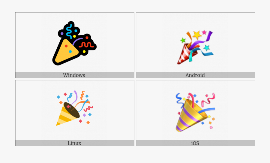 Party Popper On Various Operating Systems, Transparent Clipart