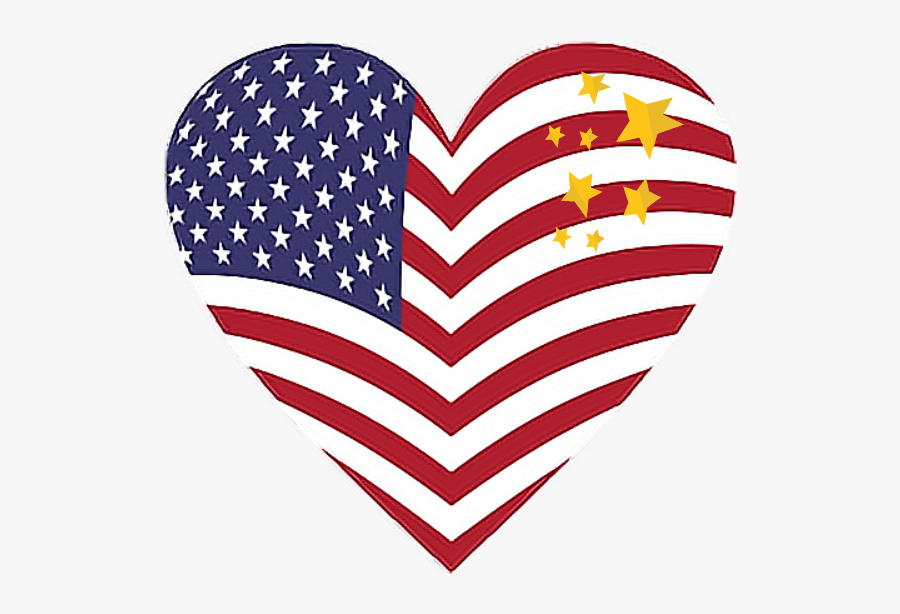 #usa #flags #land #color #decorate #stars - Usa Flag Heart Png, Transparent Clipart