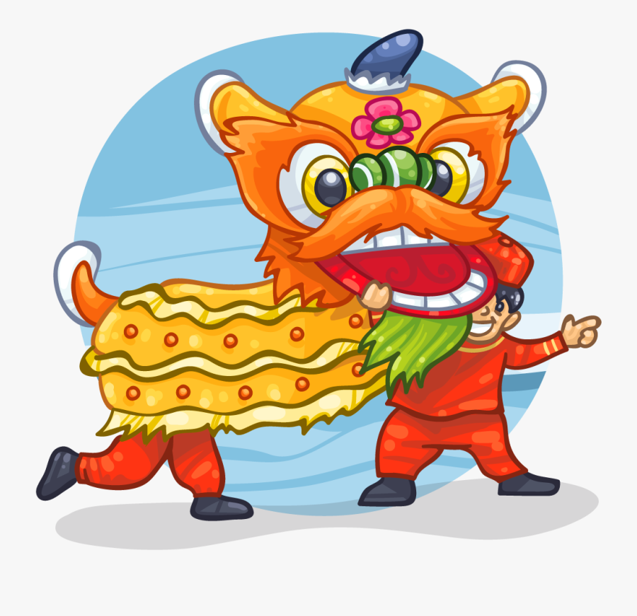 Lion Dances Cartoon Png, Transparent Clipart