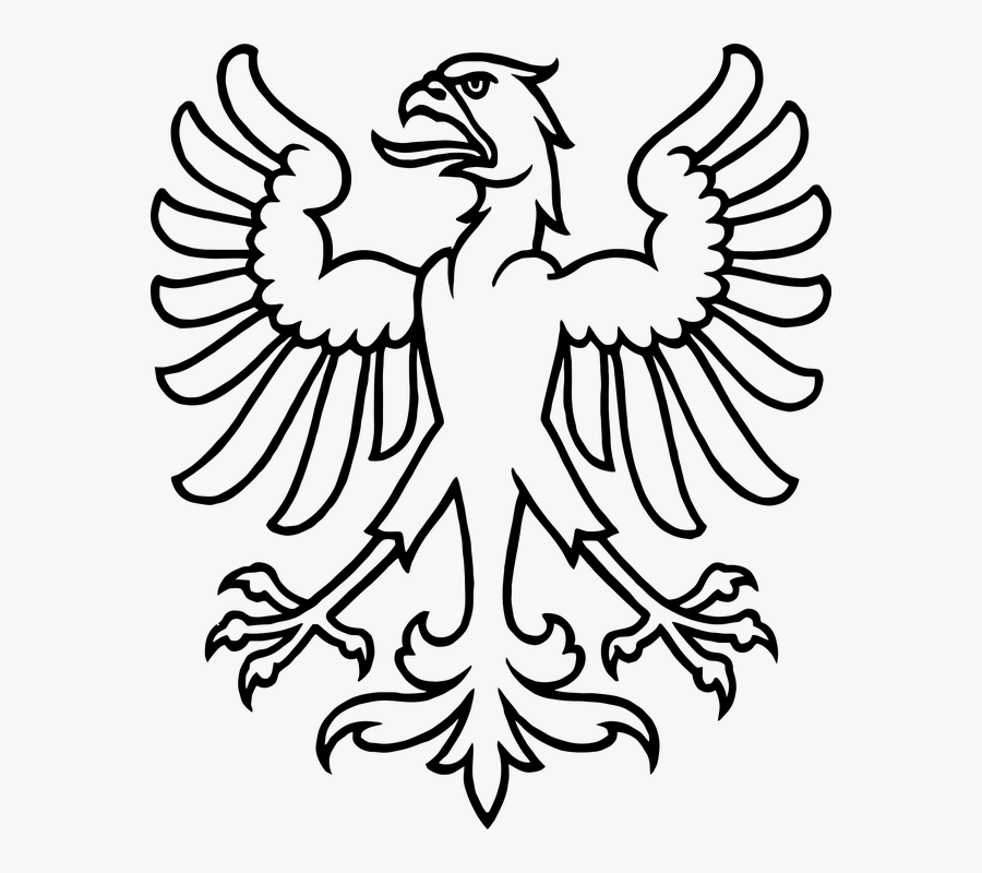 Fleur De Lis Coloring Pages 19, Buy Clip Art - Heraldic Eagle Line Drawing, Transparent Clipart