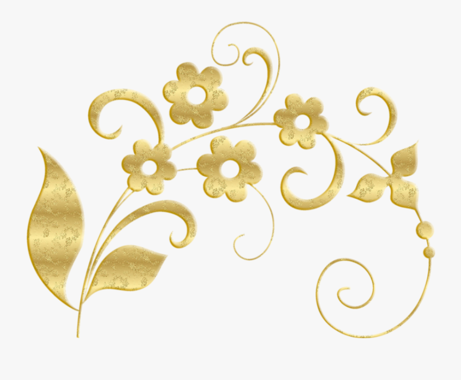 #floral #gold #filigree #flowers - Gold Filigree Png, Transparent Clipart