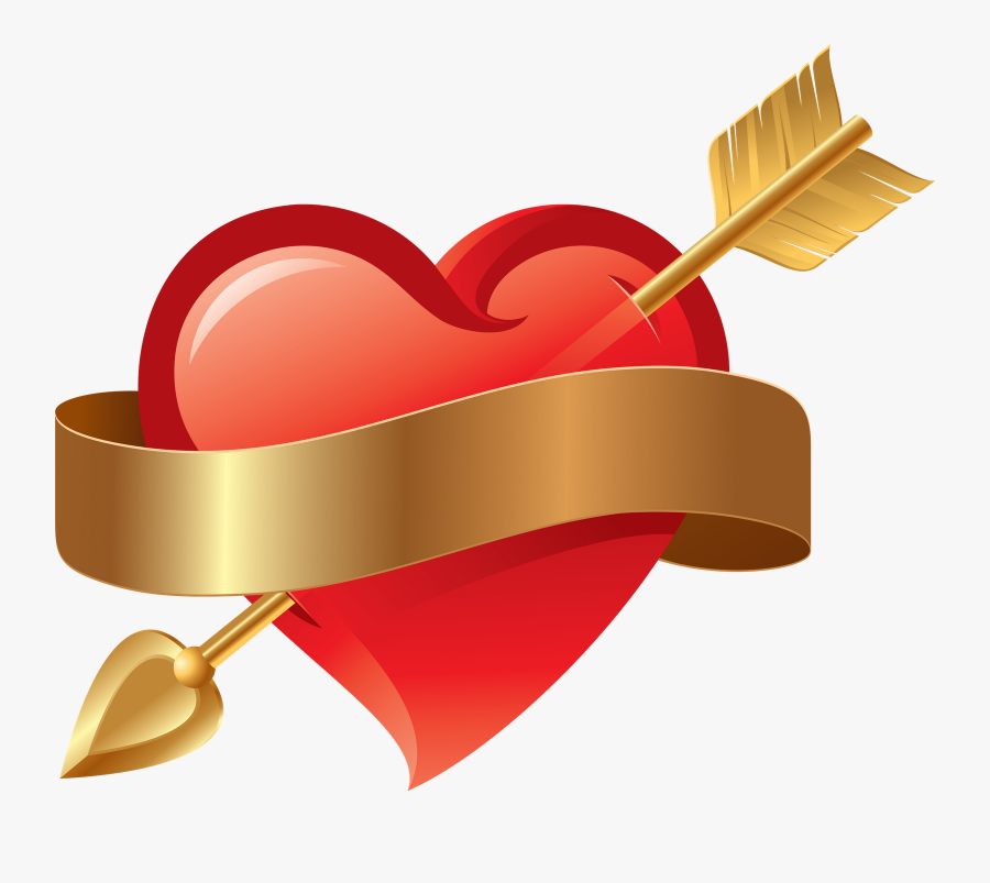 Сердечко Со Стрелой Рисунок, Transparent Clipart