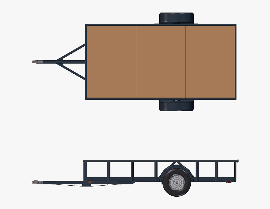 Orthogonal View Of The Utility Trailer From Plans - Single Axle Trailer 3500, Transparent Clipart