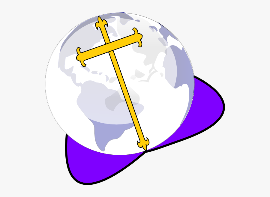 W Cross And Globe, Transparent Clipart