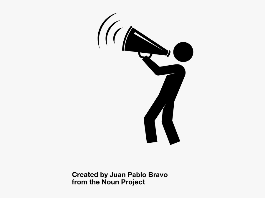 Black And White Shout Out, Transparent Clipart