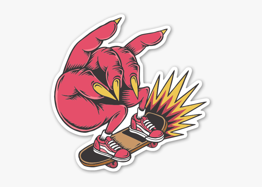 Skater Sticker - Kickflip, Transparent Clipart