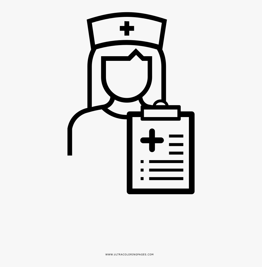 Nurse Practitioner Coloring Page - Illustration, Transparent Clipart