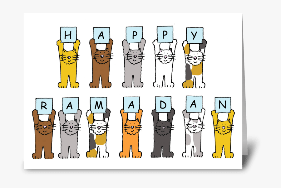 Happy Ramadan, Cartoon Cats - Funny Cute Thank You Cartoons, Transparent Clipart