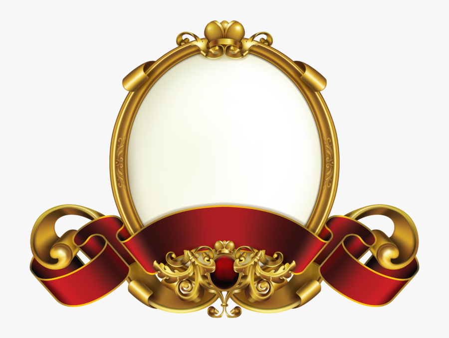 Vector Gold Oval Frame Png, Transparent Clipart
