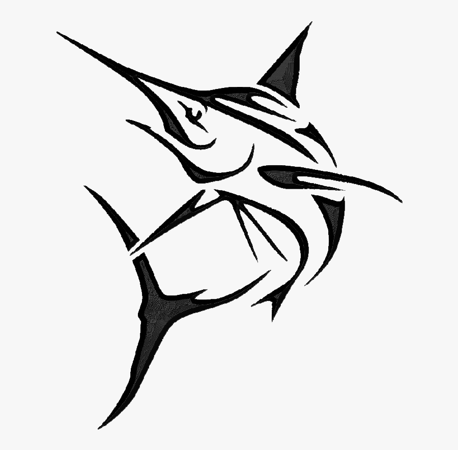 Marlin Black And White, Transparent Clipart