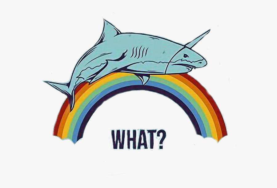 #rainbow #shark #what - Tiburon Unicornio, Transparent Clipart