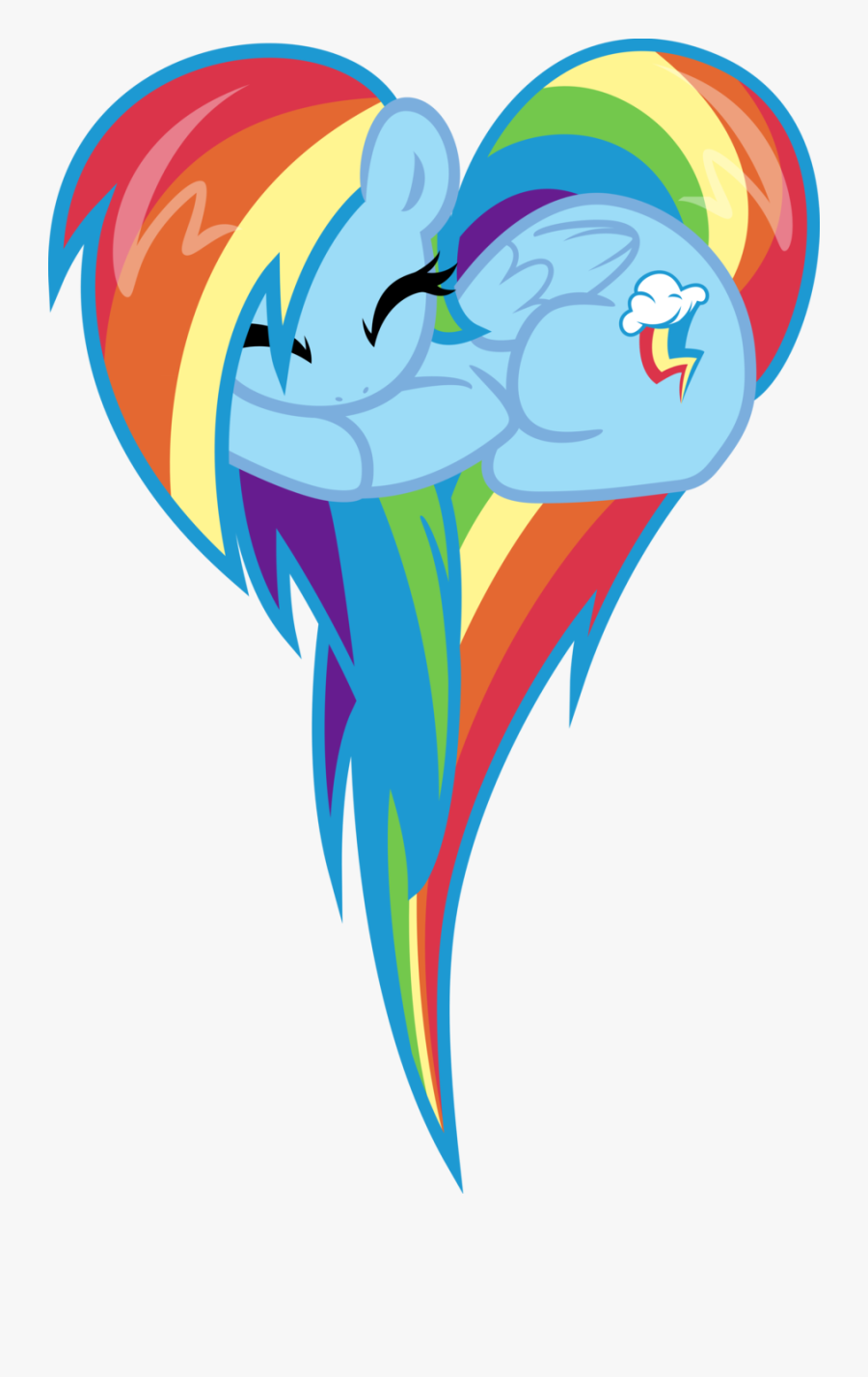 My Little Pony Rainbow Dash Heart, Transparent Clipart