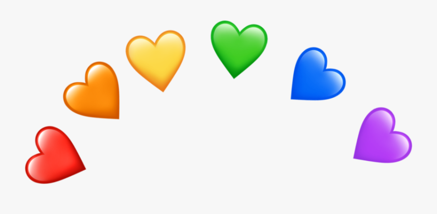 #rainbow #heart #hearts #emojiheart #emojihearts #heartemoji - Green And Red Heart Emoji, Transparent Clipart