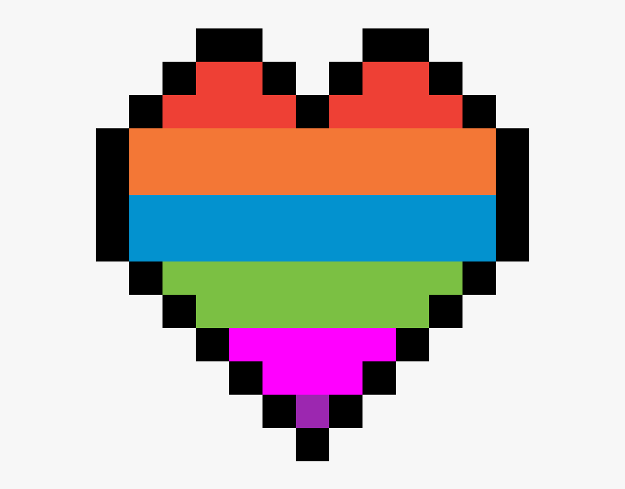 Pixel Art Grid Heart, Transparent Clipart