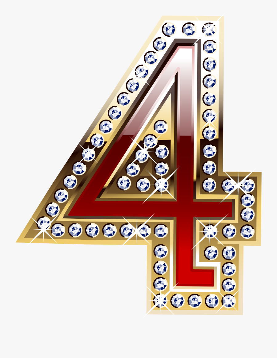 Gold And Red Number Four Clipart Image Gallery Yopriceville - Gold Number 4 Png, Transparent Clipart