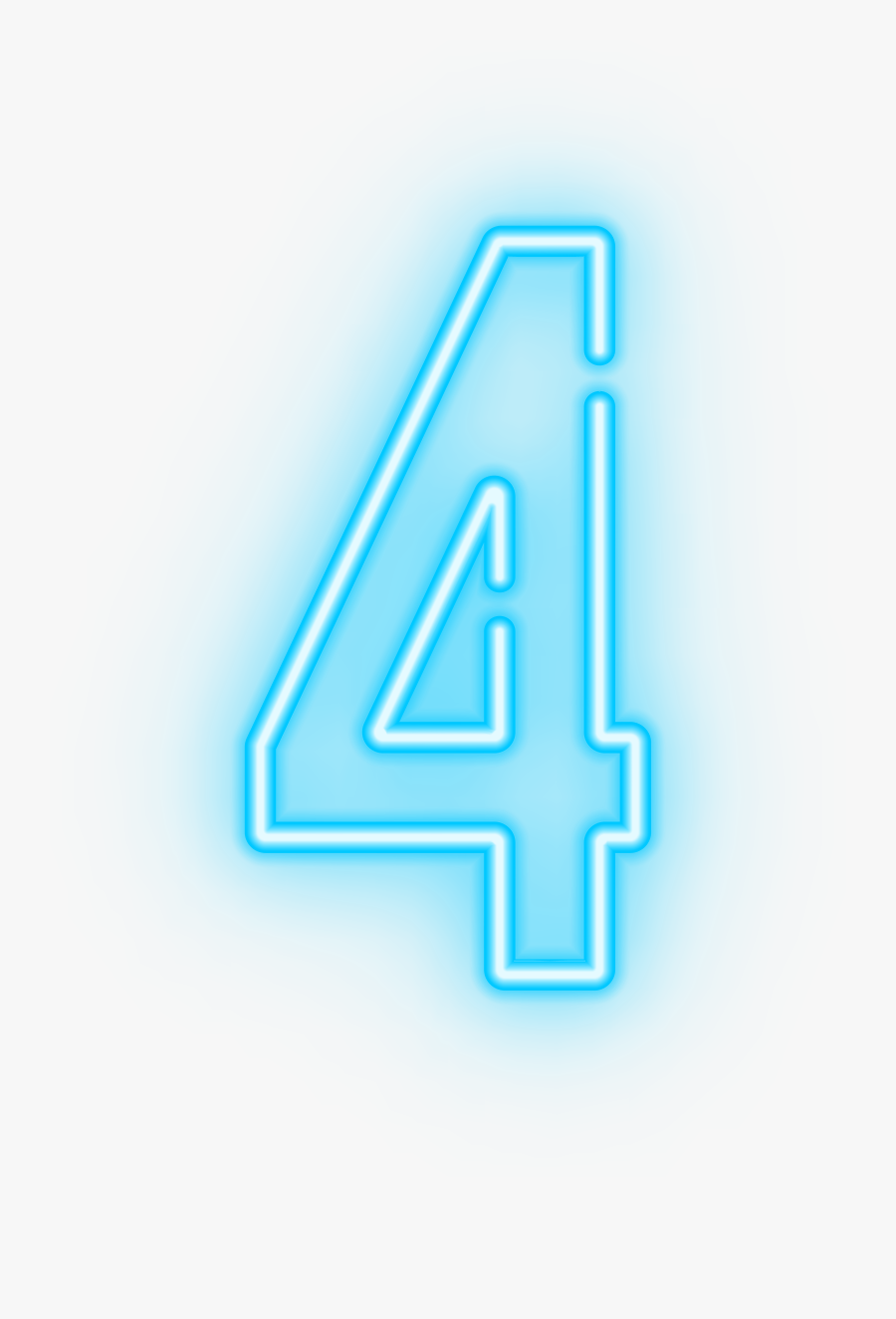 Neon Number Four Clip - Neon Transparent 4 Neon Png, Transparent Clipart