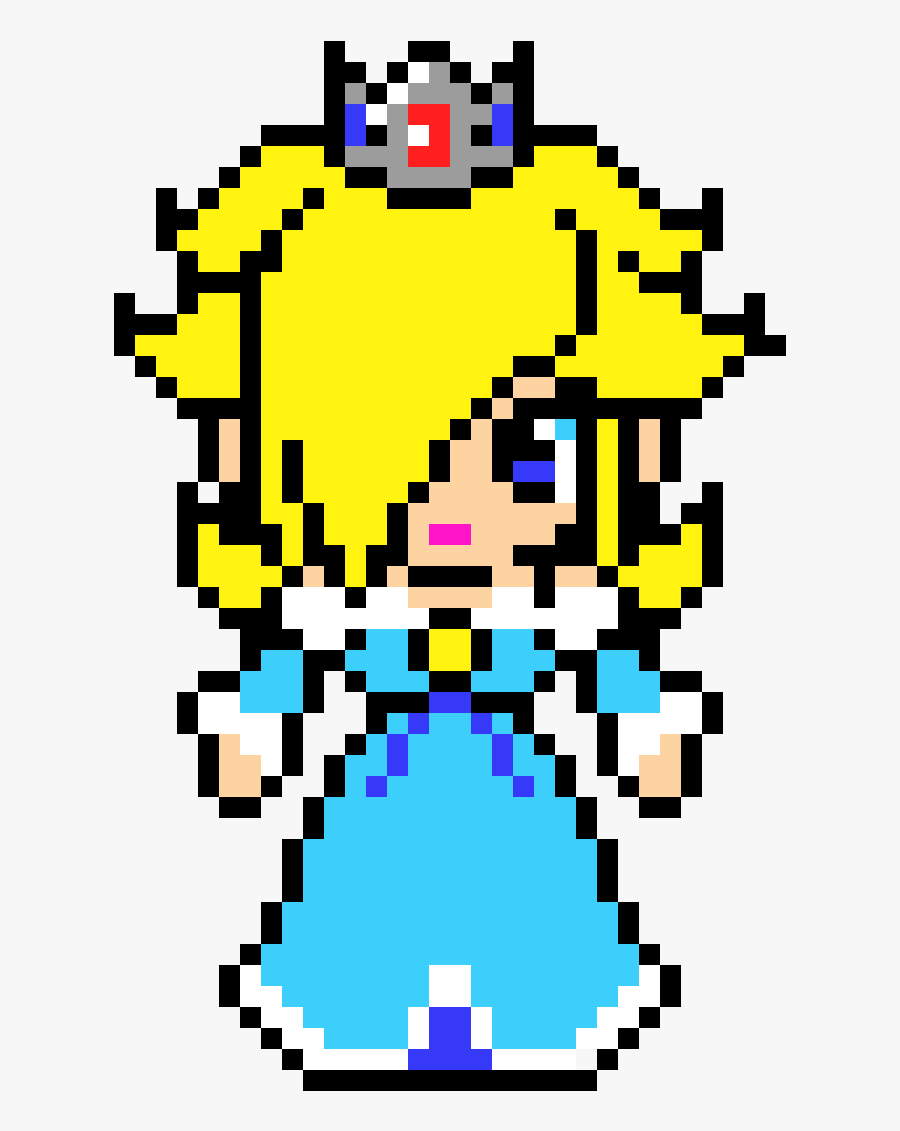 Mario Rosalina Pixel Art Grid - Pixel Art Mario Princess Rosalina, Transparent Clipart
